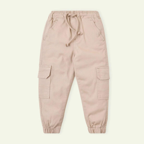 Boys Pull Up Jogger Pants Beige