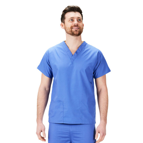 Scrubs Tunic Top Mid Blue - Image 2