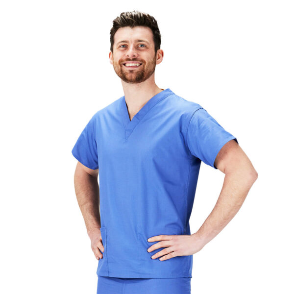 Scrubs Tunic Top Mid Blue - Image 3