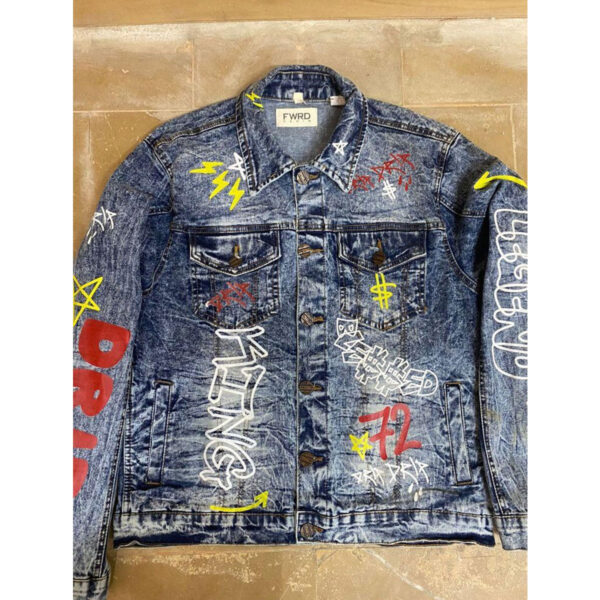 Random Wash Printed Jacket