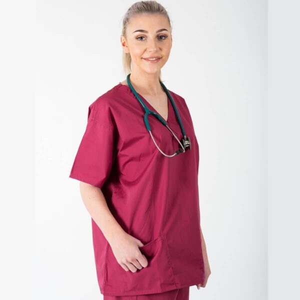 Scrubs Tunic Top Raspberry - Image 2