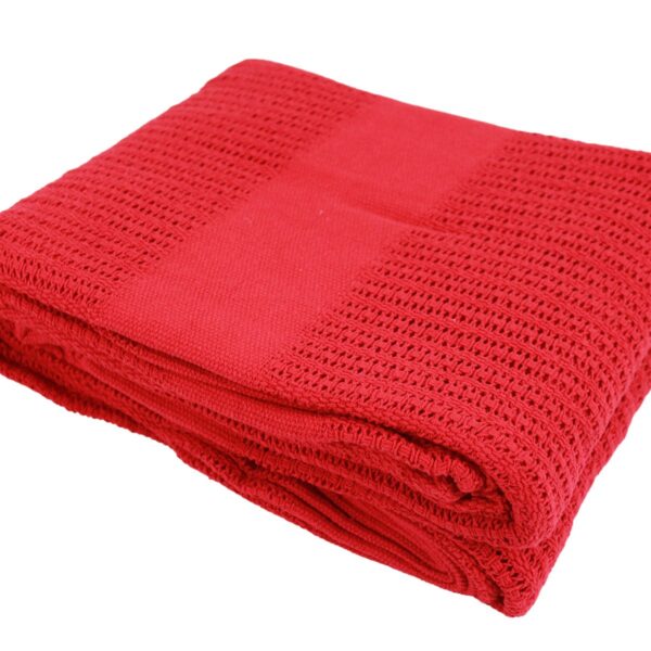 Red Cotton Cellular Blanket